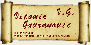 Vitomir Gavranović vizit kartica